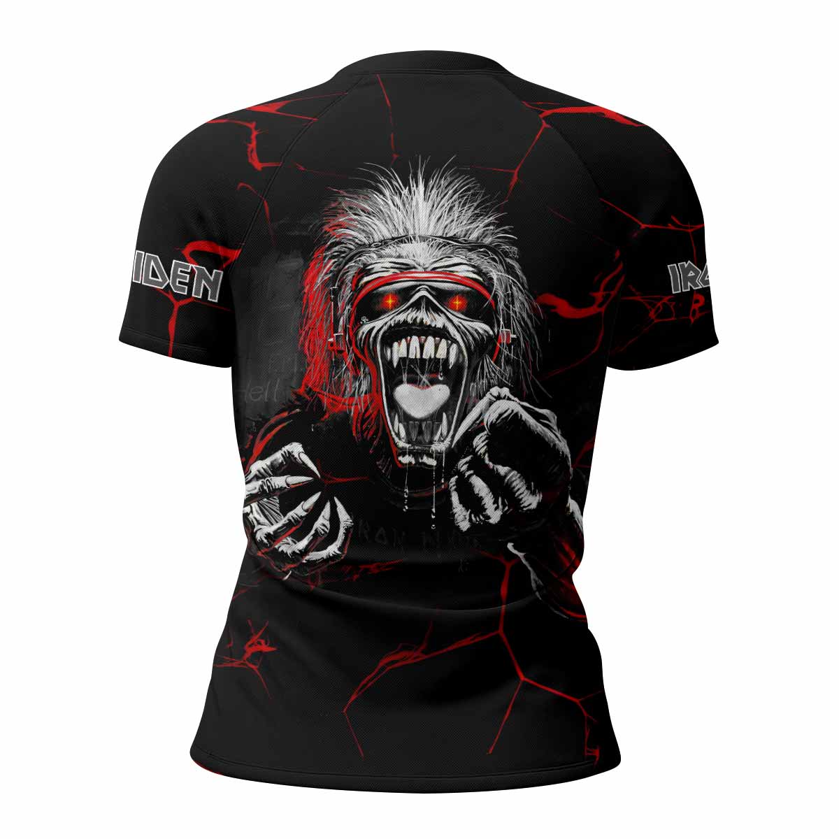 Iron Maiden A Real Dead One Women's Rash Guard Short Sleeve - back view mockup