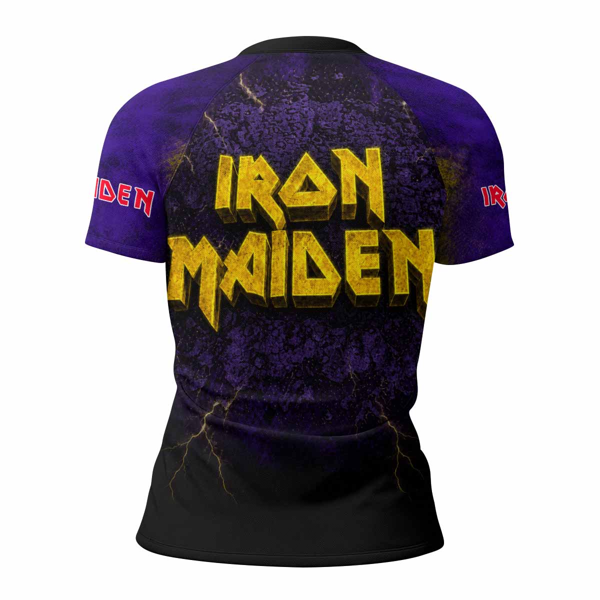 Iron Maiden Capitol Chaos Eddie Women's Rash Guard Short Sleeve - back view mockup