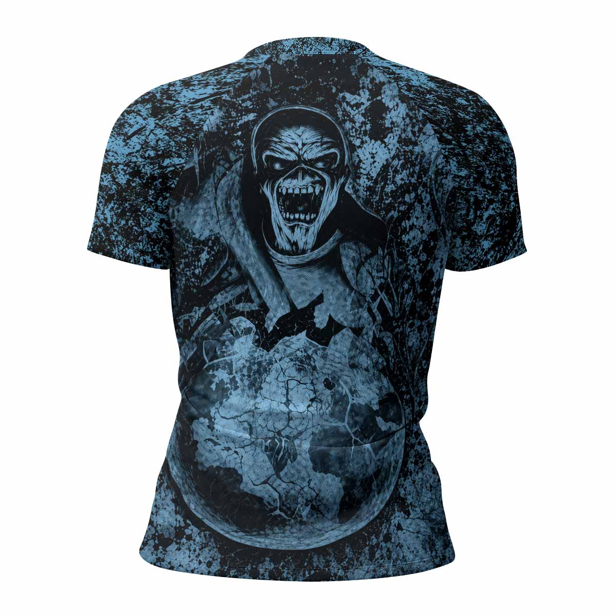 Iron Maiden Fear Reaper Eddie Women's Rash Guard Short Sleeve - back view mockup