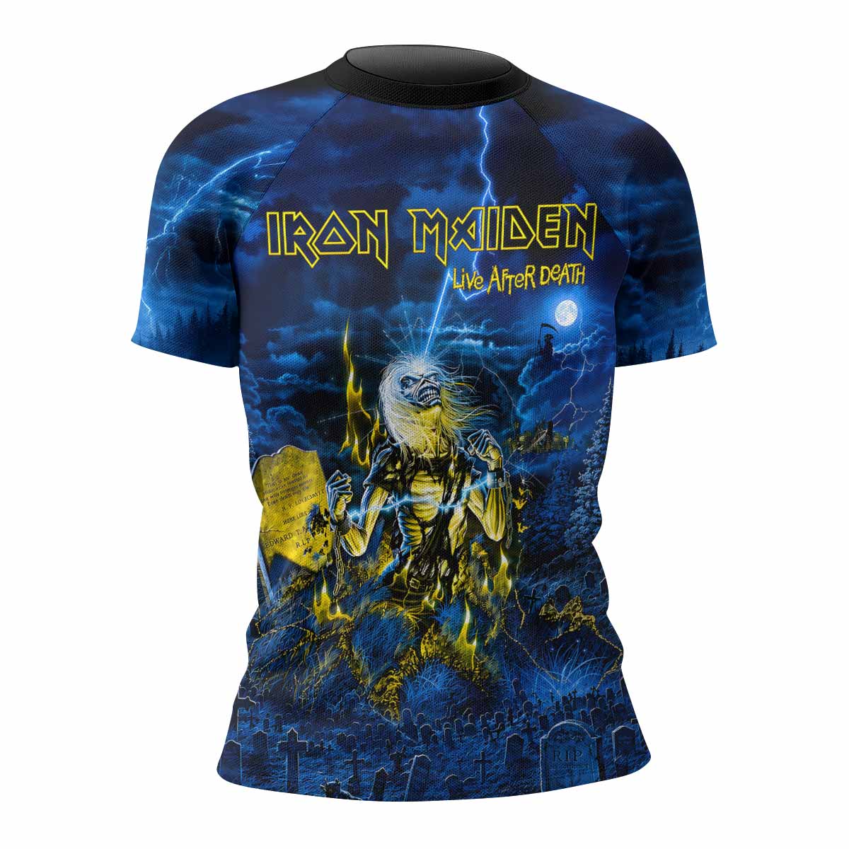 Iron Maiden Live After Death Eddie Women's Rash Guard Short Sleeve - front view mockup