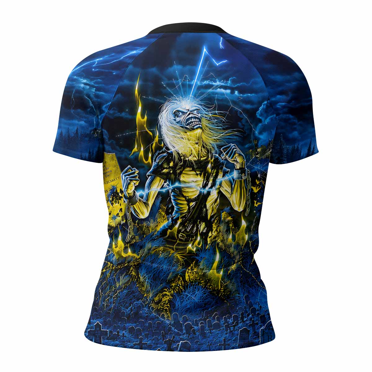 Iron Maiden Live After Death Eddie Women's Rash Guard Short Sleeve - back view mockup