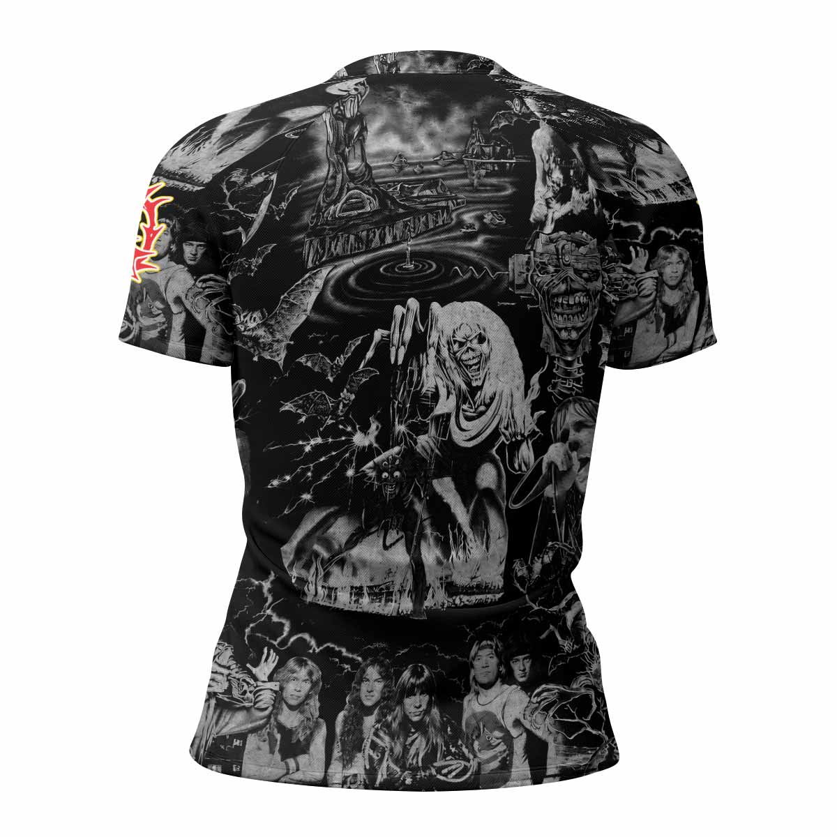 Iron Maiden From Here to Eternity Eddie Women's Rash Guard Short Sleeve - back view mockup