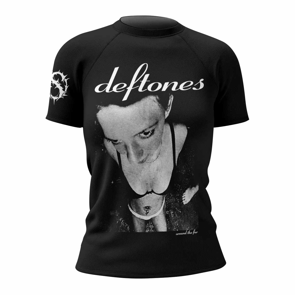 Deftones Around the Fur Women's Rash Guard Short Sleeve - front view mockup