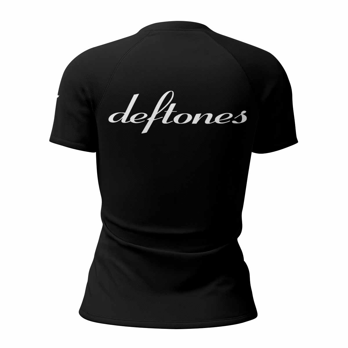 Deftones Around the Fur Women's Rash Guard Short Sleeve - back view mockup