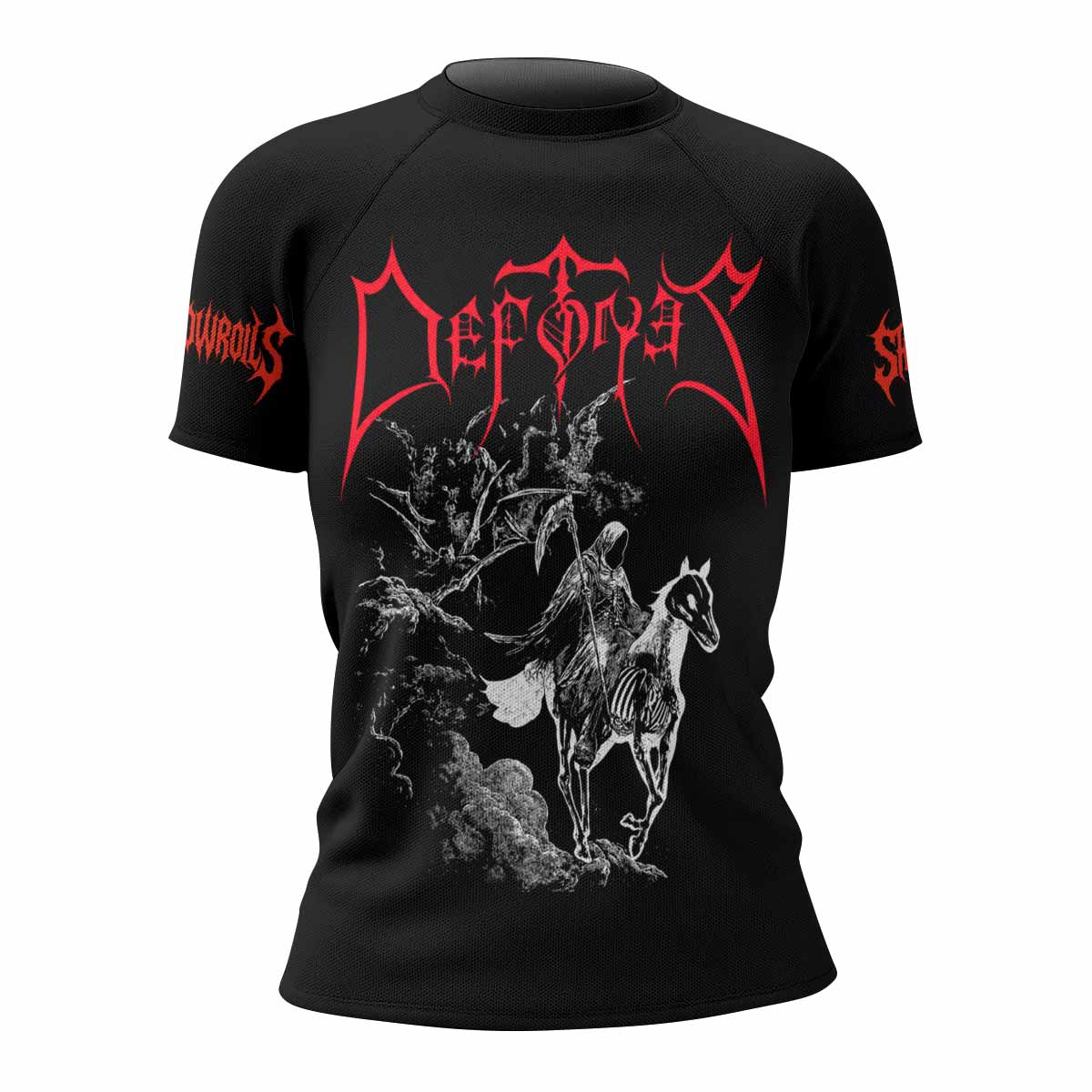 Deftones White Pony Grim Reaper Women's Rash Guard Short Sleeve - front view mockup