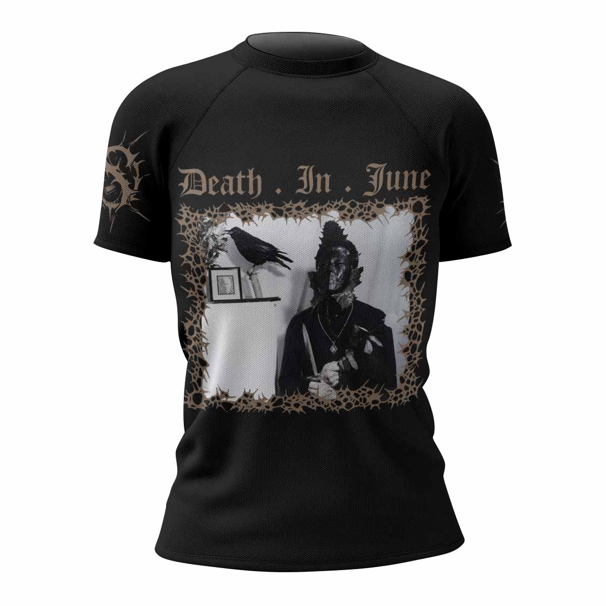 Death in June Ritual Raven Women's Rash Guard Short Sleeve - front view mockup