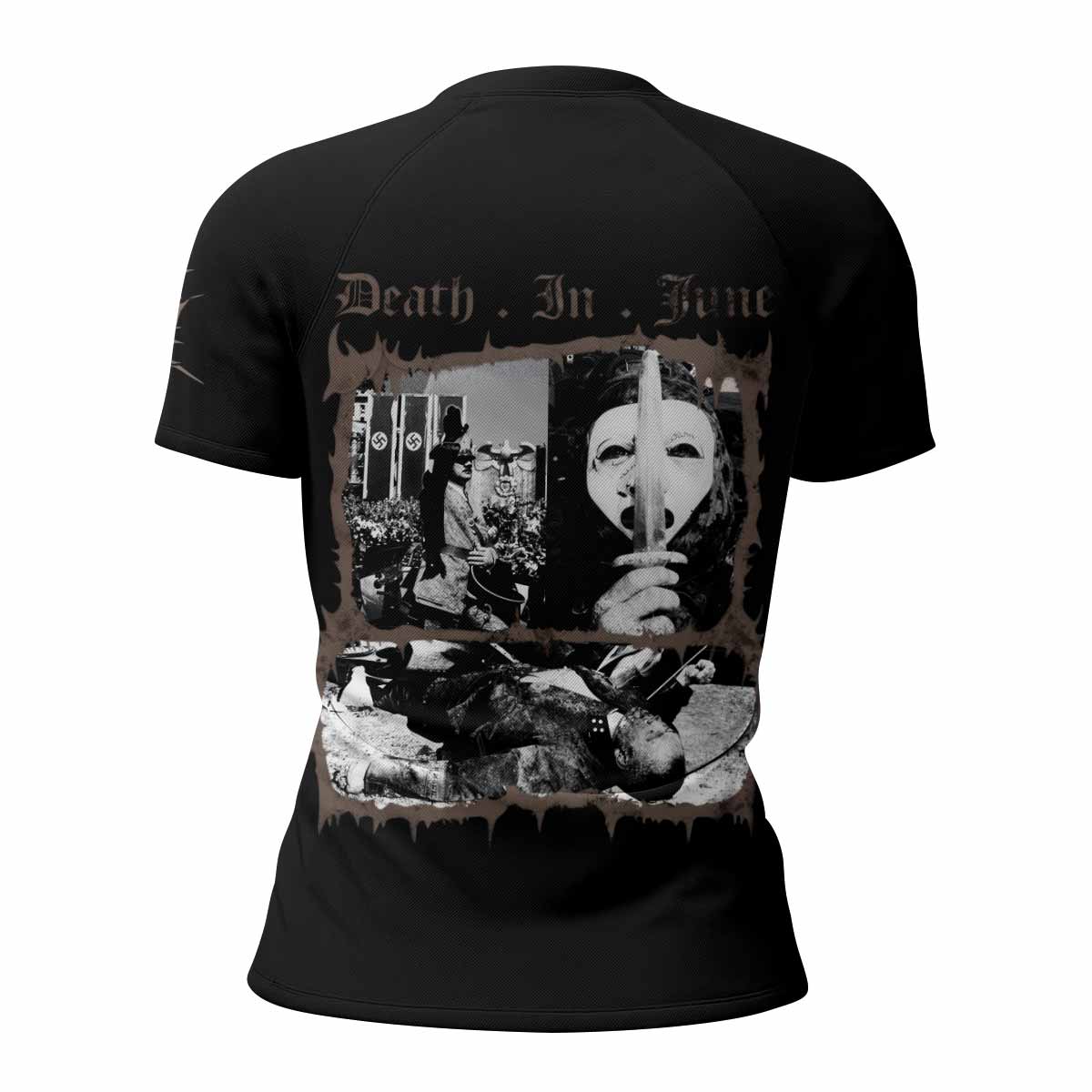 Death in June Ritual Raven Women's Rash Guard Short Sleeve - back view mockup