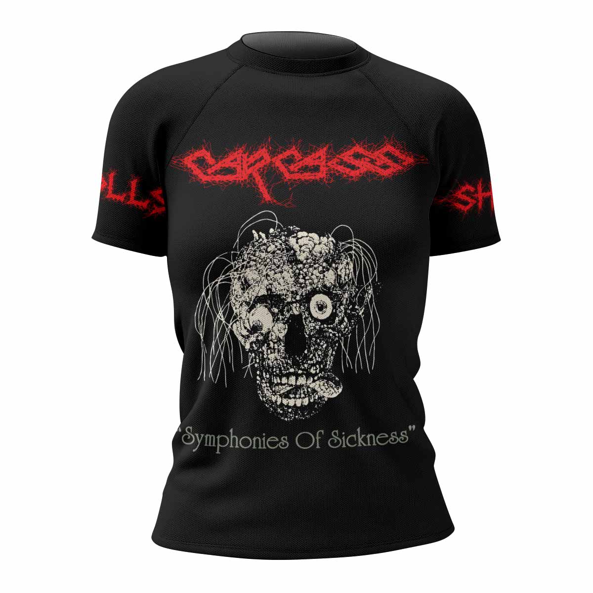 Carcass Symphonies of Sickness Women's Rash Guard Short Sleeve - front view mockup
