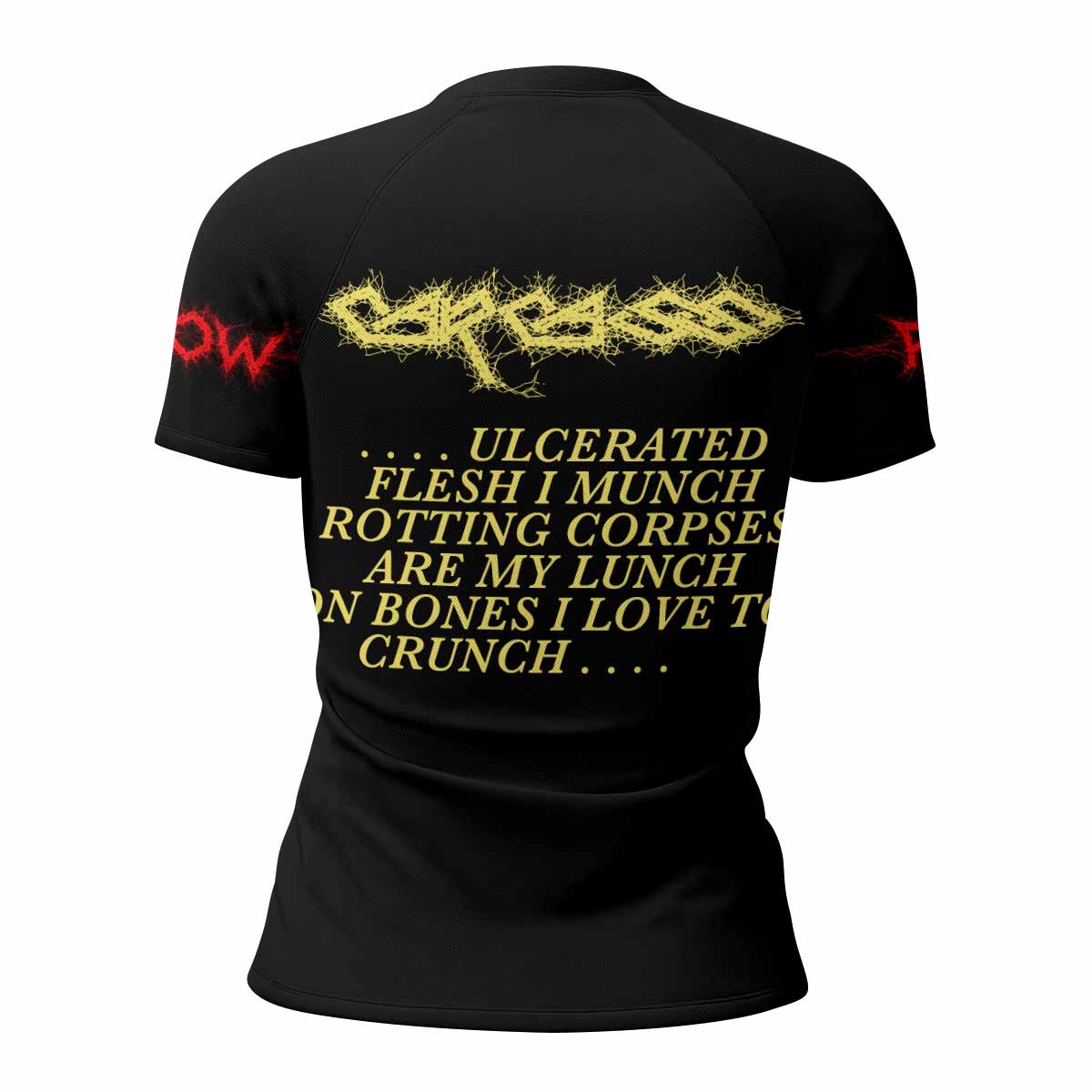 Carcass Symphonies of Sickness Women's Rash Guard Short Sleeve - back view mockup