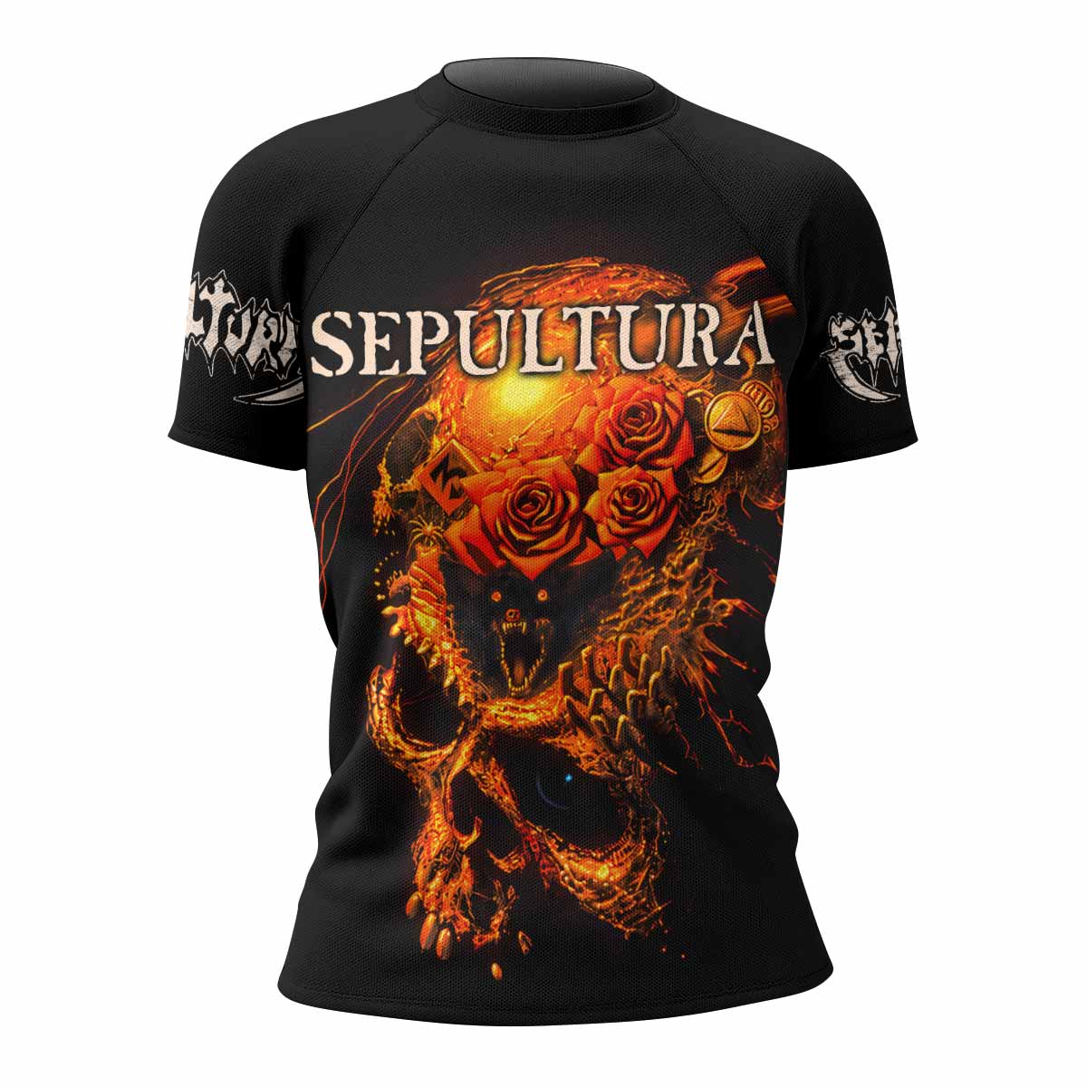 Beneath the Remains Sepultura Women's Rash Guard Short Sleeve - front view mockup