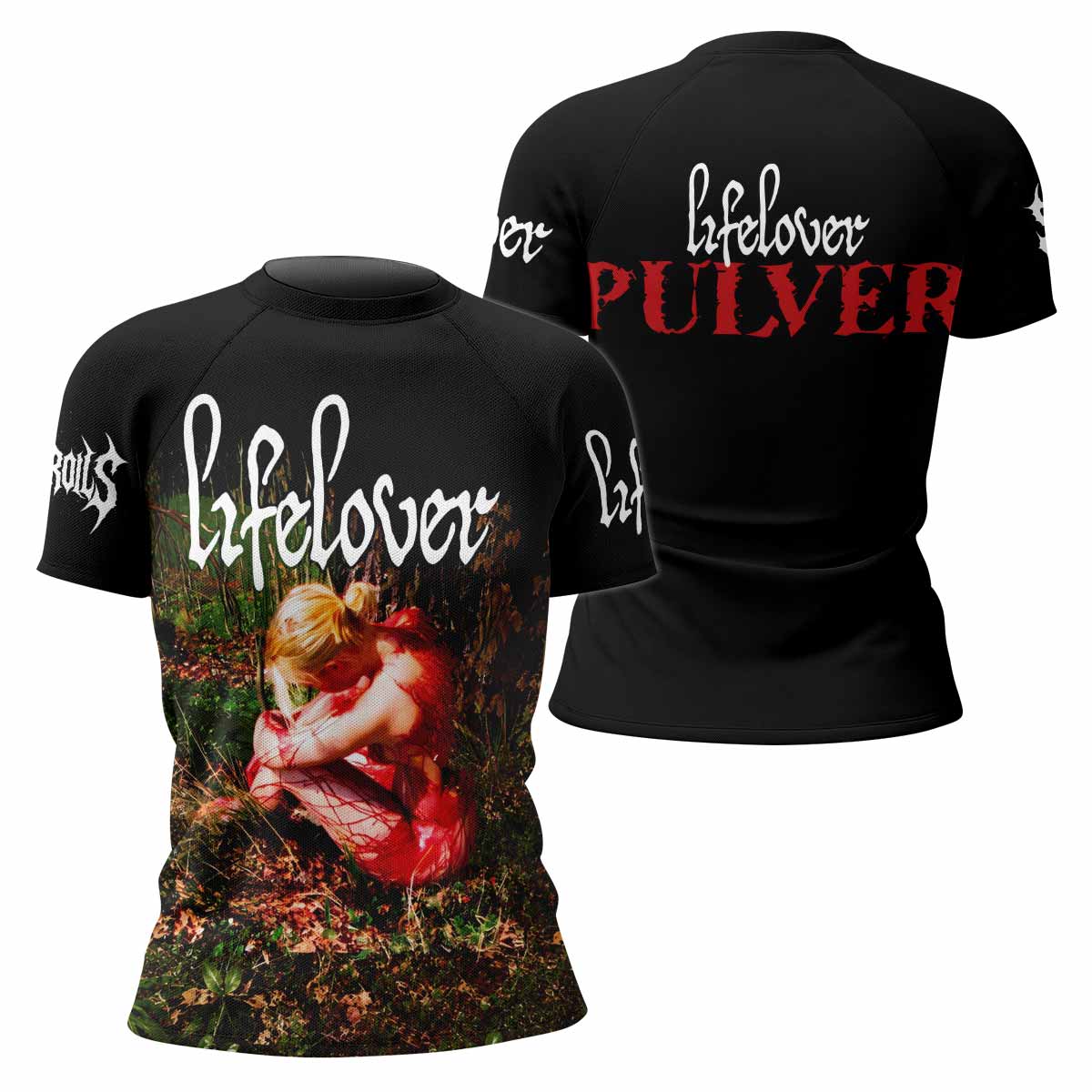 Lifelover Pulver Women's Rash Guard Short Sleeve - front and back view