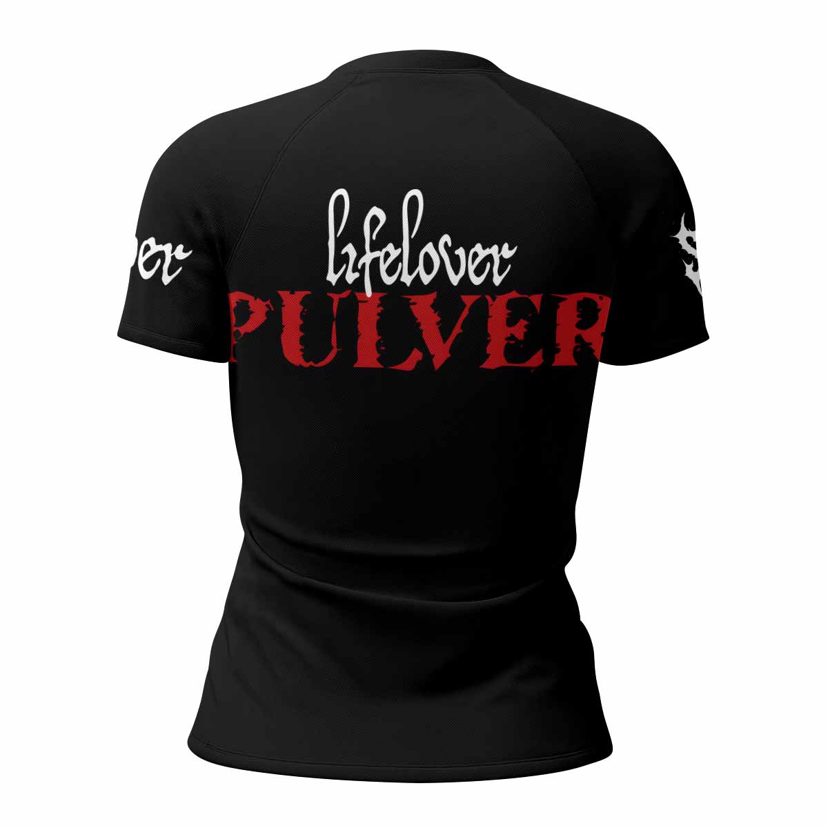 Lifelover Pulver Women's Rash Guard Short Sleeve - back view mockup