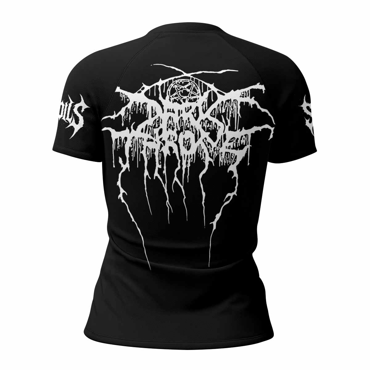 Darkthrone A Blaze in the Northern Sky Women's Rash Guard Short Sleeve - back view mockup