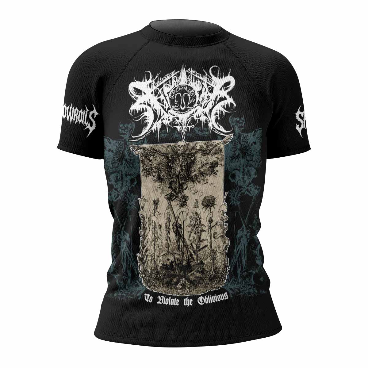Xasthur To Violate the Oblivious Women's Rash Guard Short Sleeve - front view mockup
