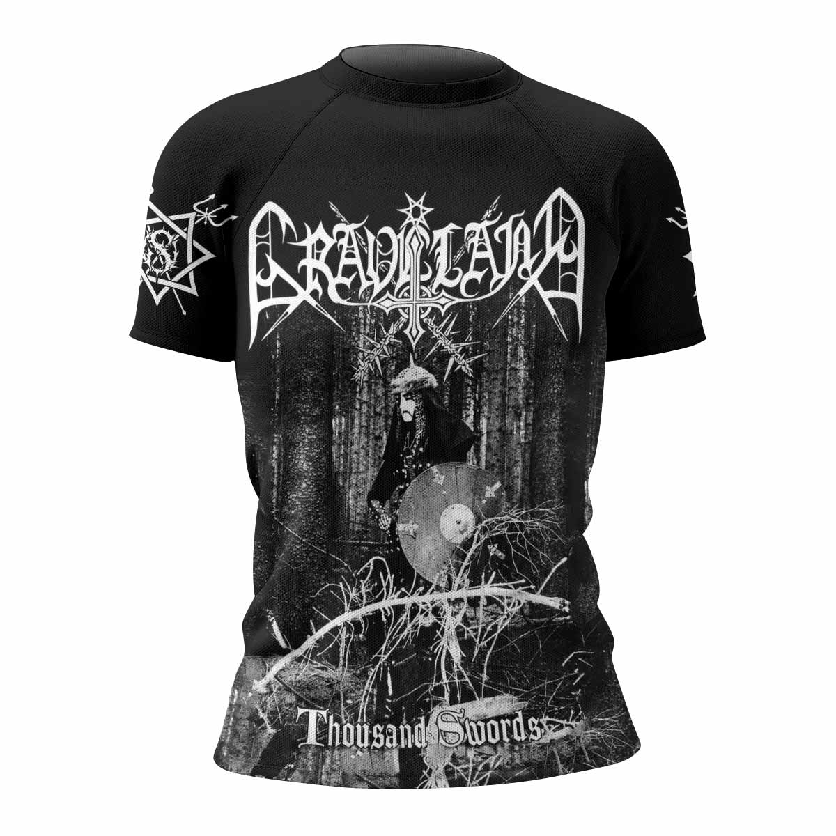 Graveland Thousand Swords Women's Rash Guard Short Sleeve - front view mockup