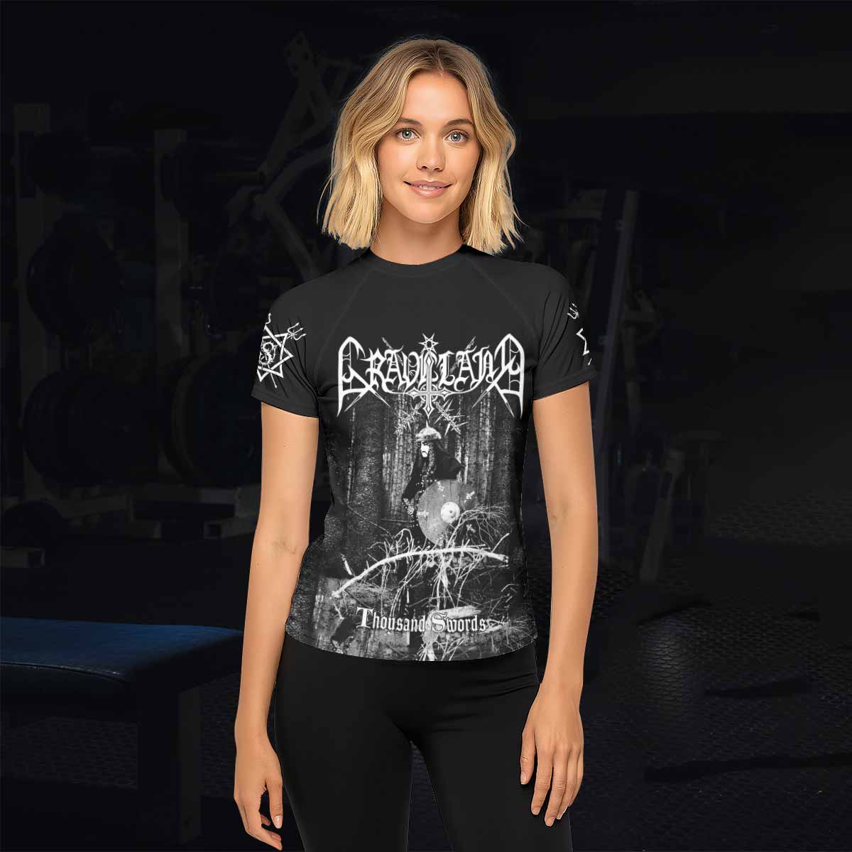 Graveland Thousand Swords Women's Rash Guard Short Sleeve - lifestyle view