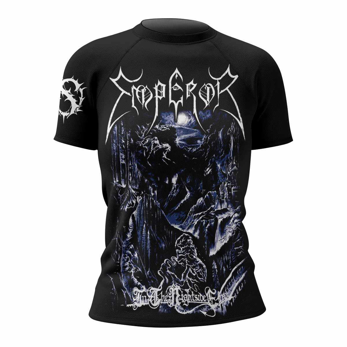 Emperor In the Nightside Eclipse Women's Rash Guard Short Sleeve - front view mockup