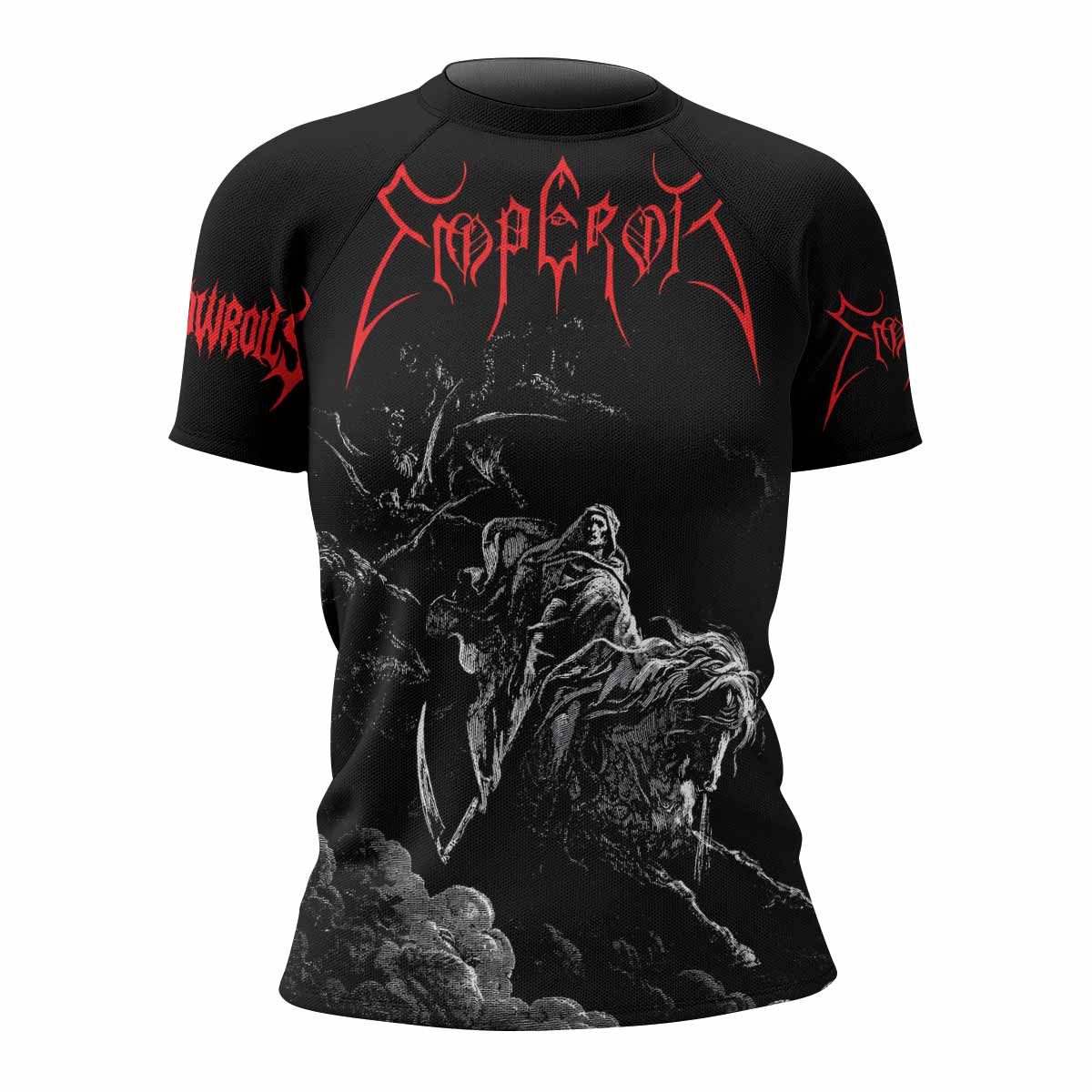 Emperor Wrath of the Tyrant Women's Rash Guard Short Sleeve - front view mockup