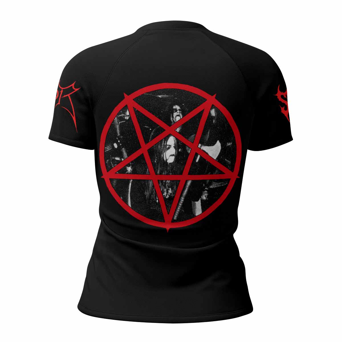 Emperor Wrath of the Tyrant Women's Rash Guard Short Sleeve - back view mockup