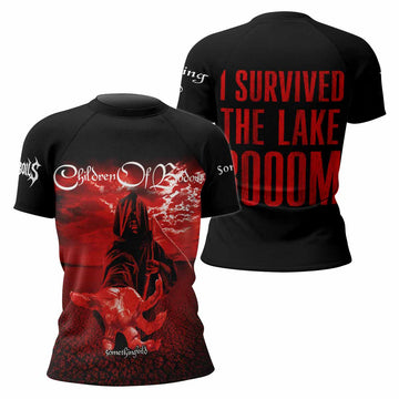 Children of Bodom Something Wild Women's Rash Guard Short Sleeve - front and back view