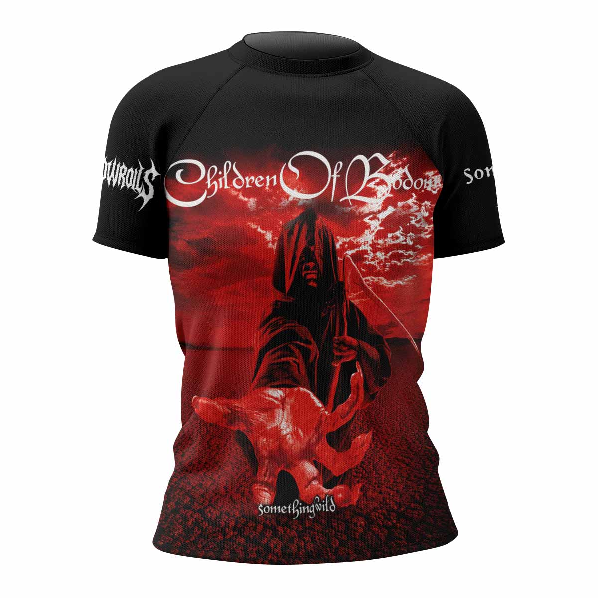 Children of Bodom Something Wild Women's Rash Guard Short Sleeve - front view mockup