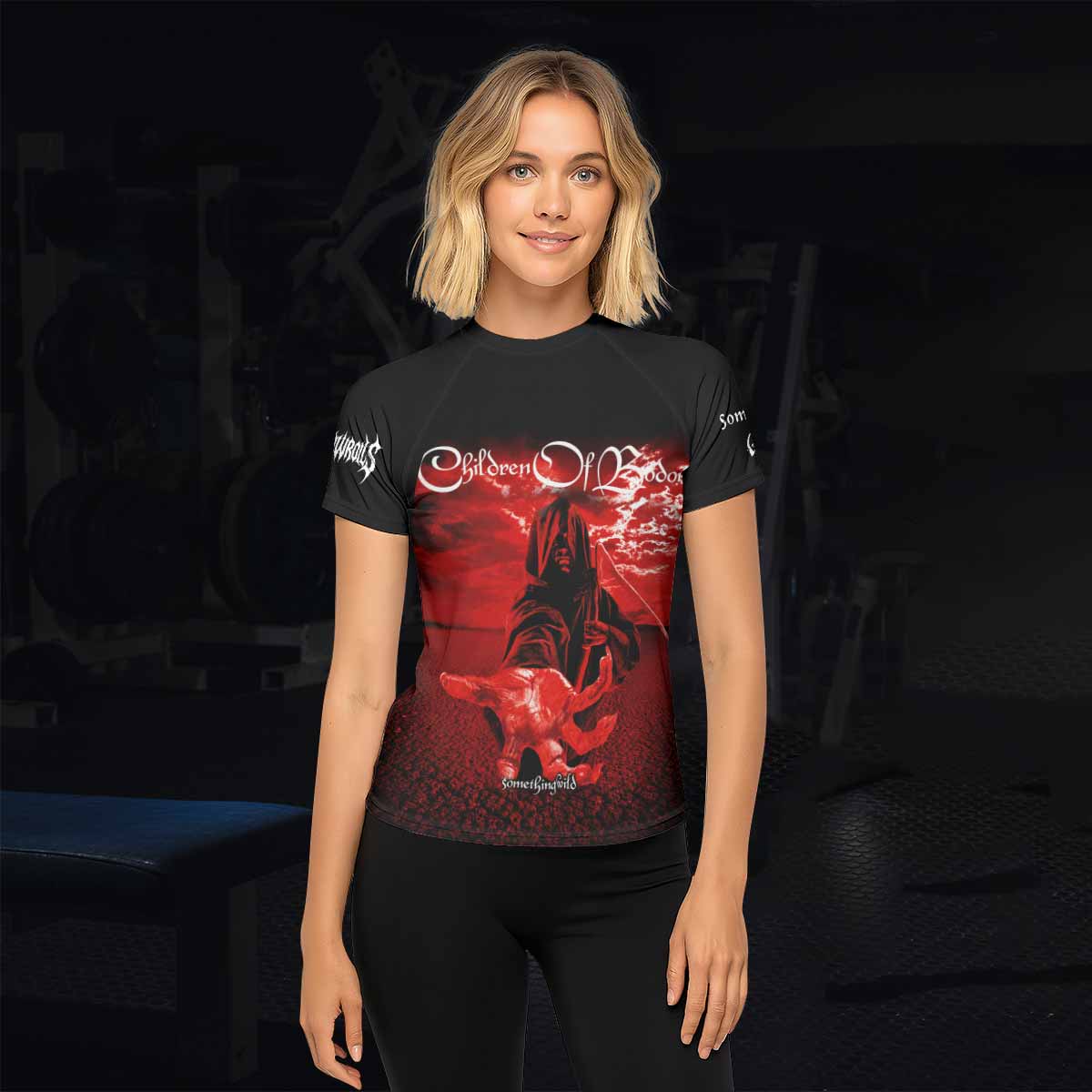 Children of Bodom Something Wild Women's Rash Guard Short Sleeve - lifestyle view