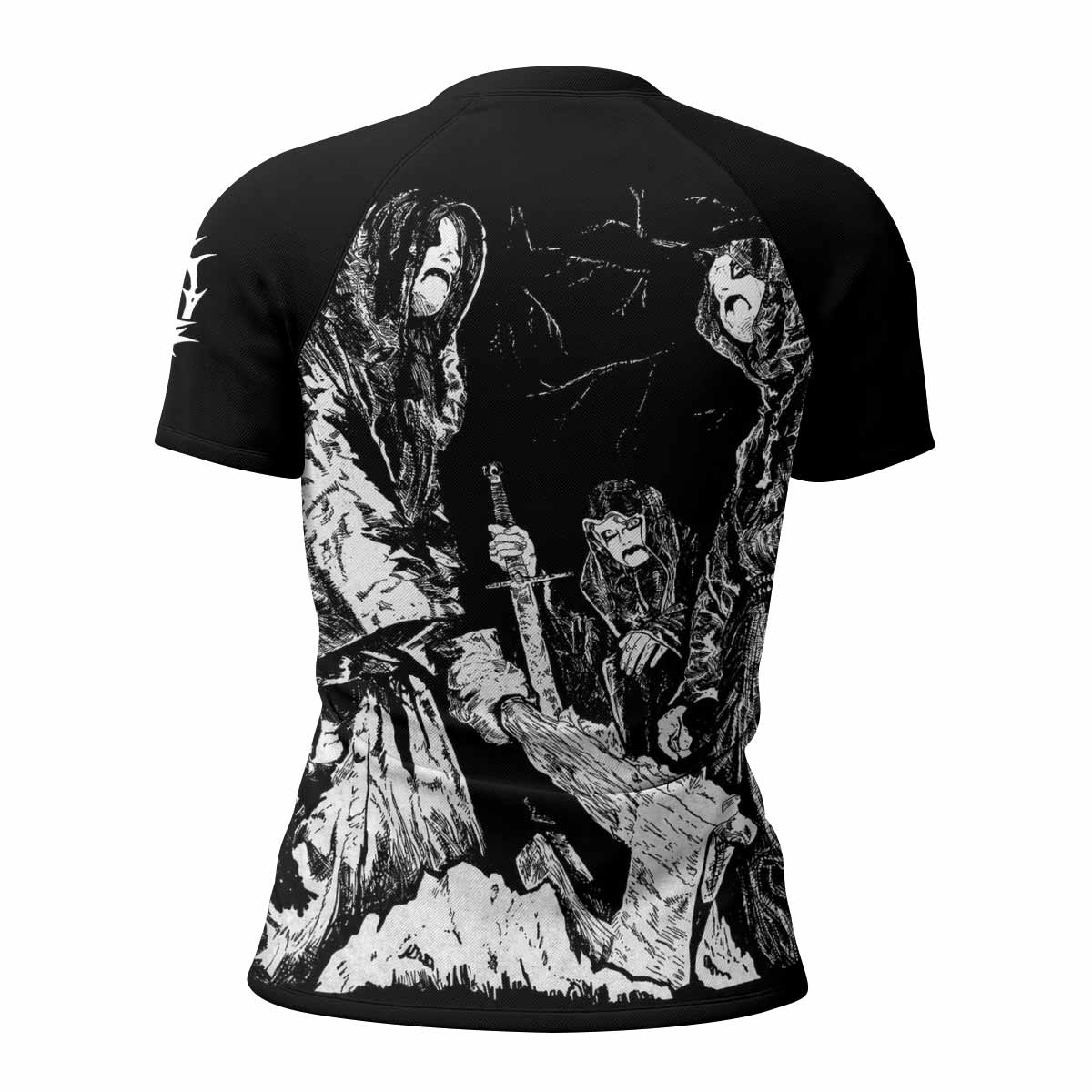 Graveland Carpathian Wolves Women's Rash Guard Short Sleeve - back view mockup
