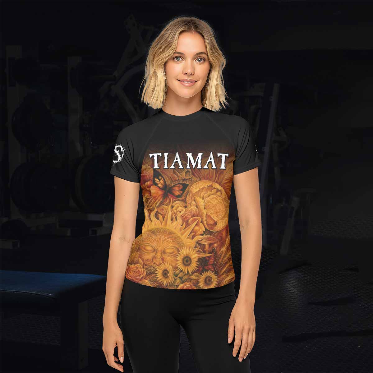 Tiamat Spiritual Sun Women's Rash Guard Short Sleeve - lifestyle view