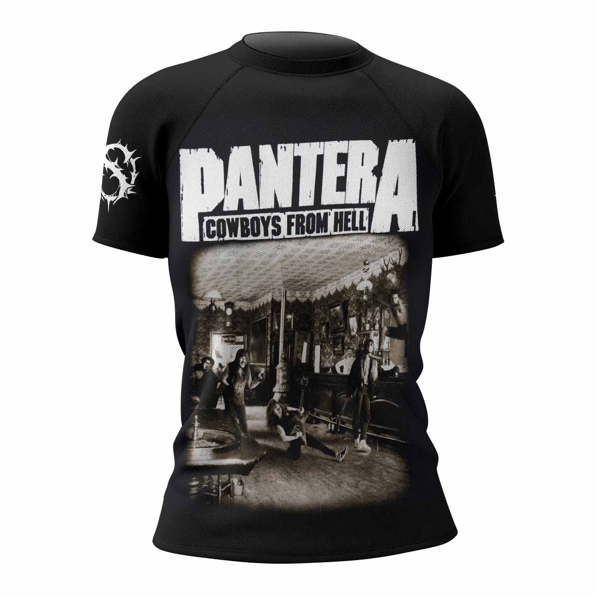 Cowboys from Hell Pantera Women's Rash Guard Short Sleeve - front view mockup