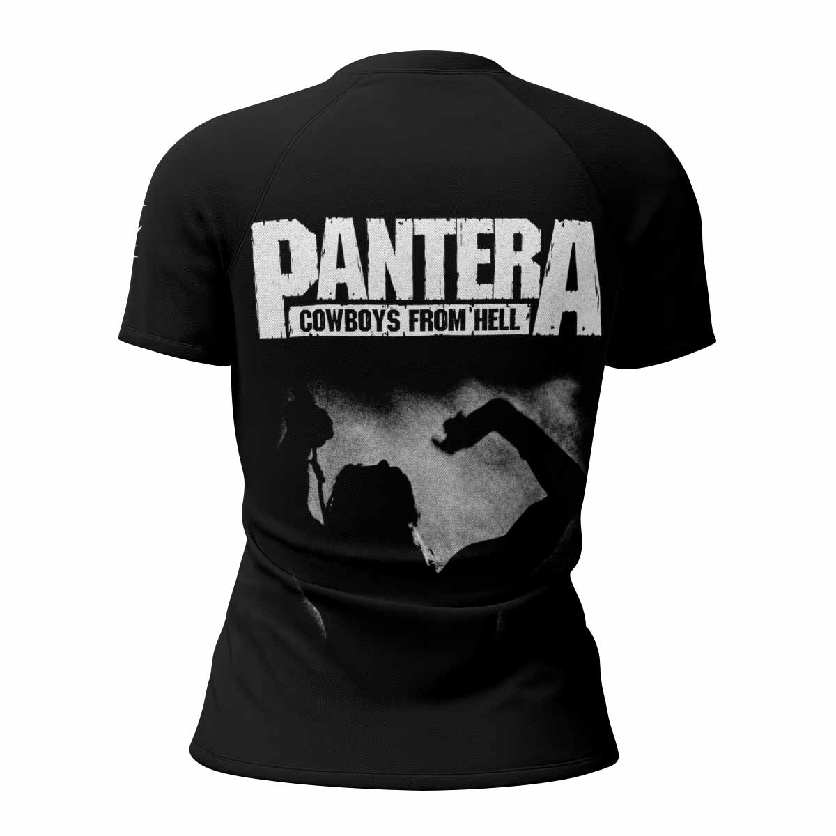 Cowboys from Hell Pantera Women's Rash Guard Short Sleeve - back view mockup