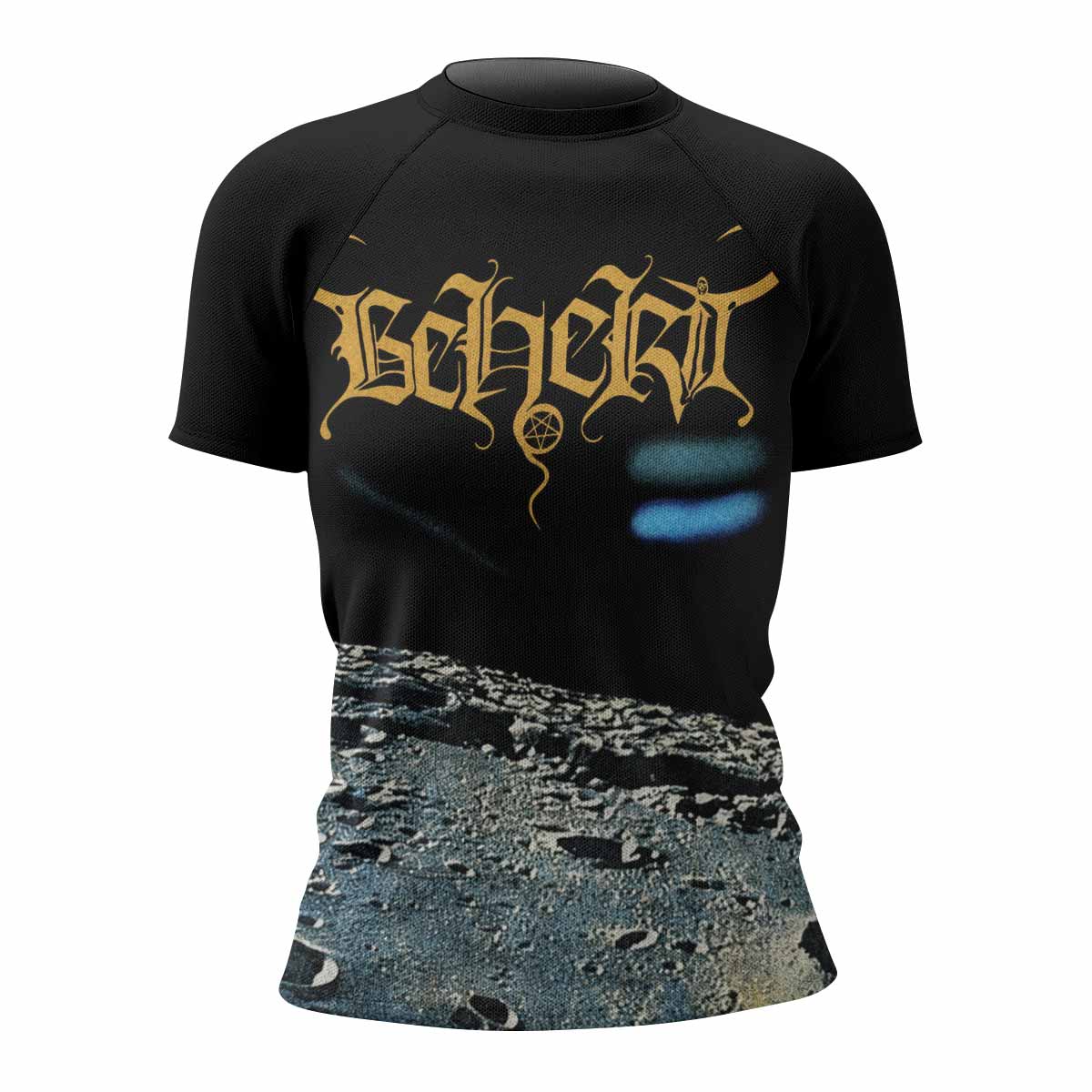 Beherit Drawing Down the Moon Women's Rash Guard Short Sleeve - front view mockup