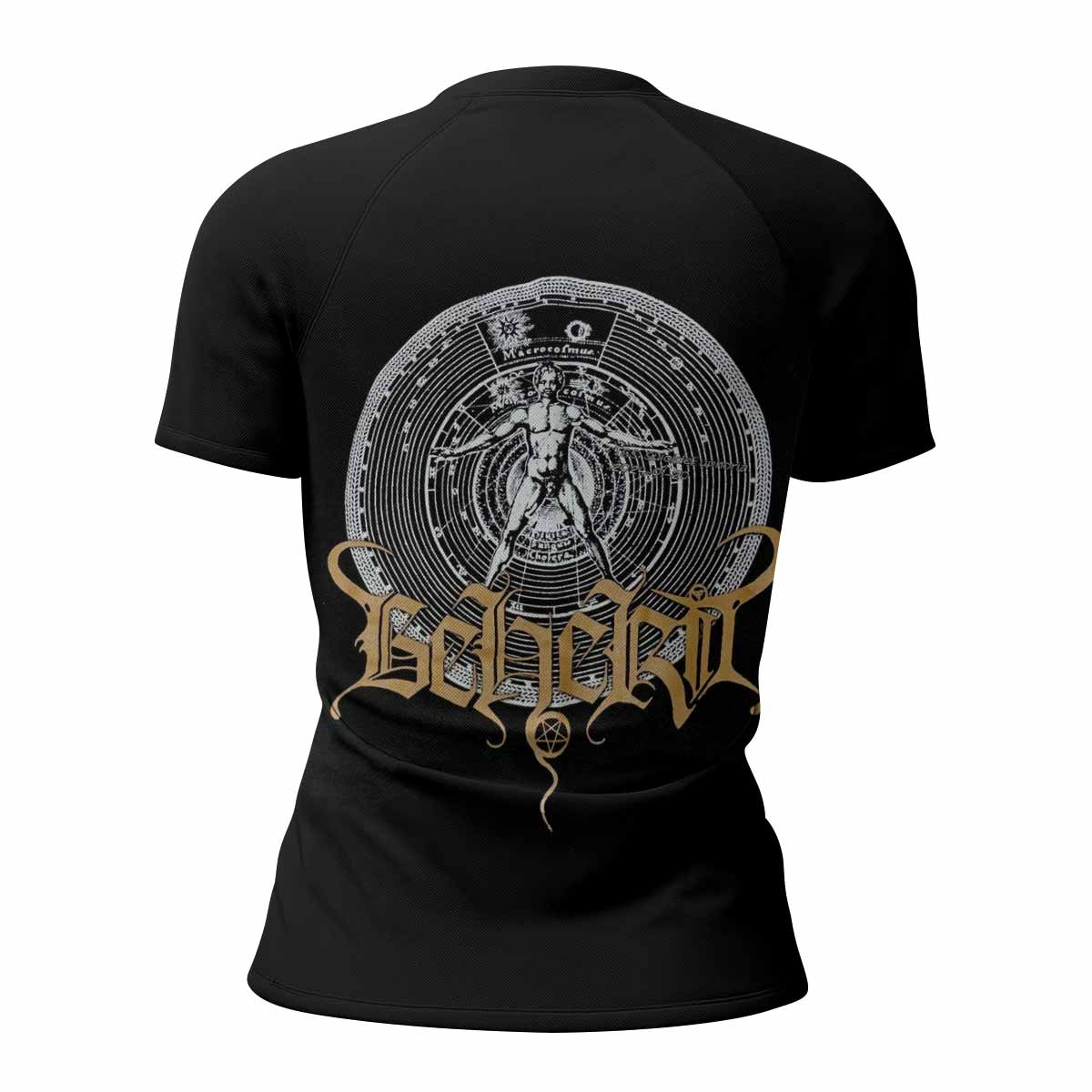 Beherit Drawing Down the Moon Women's Rash Guard Short Sleeve - back view mockup