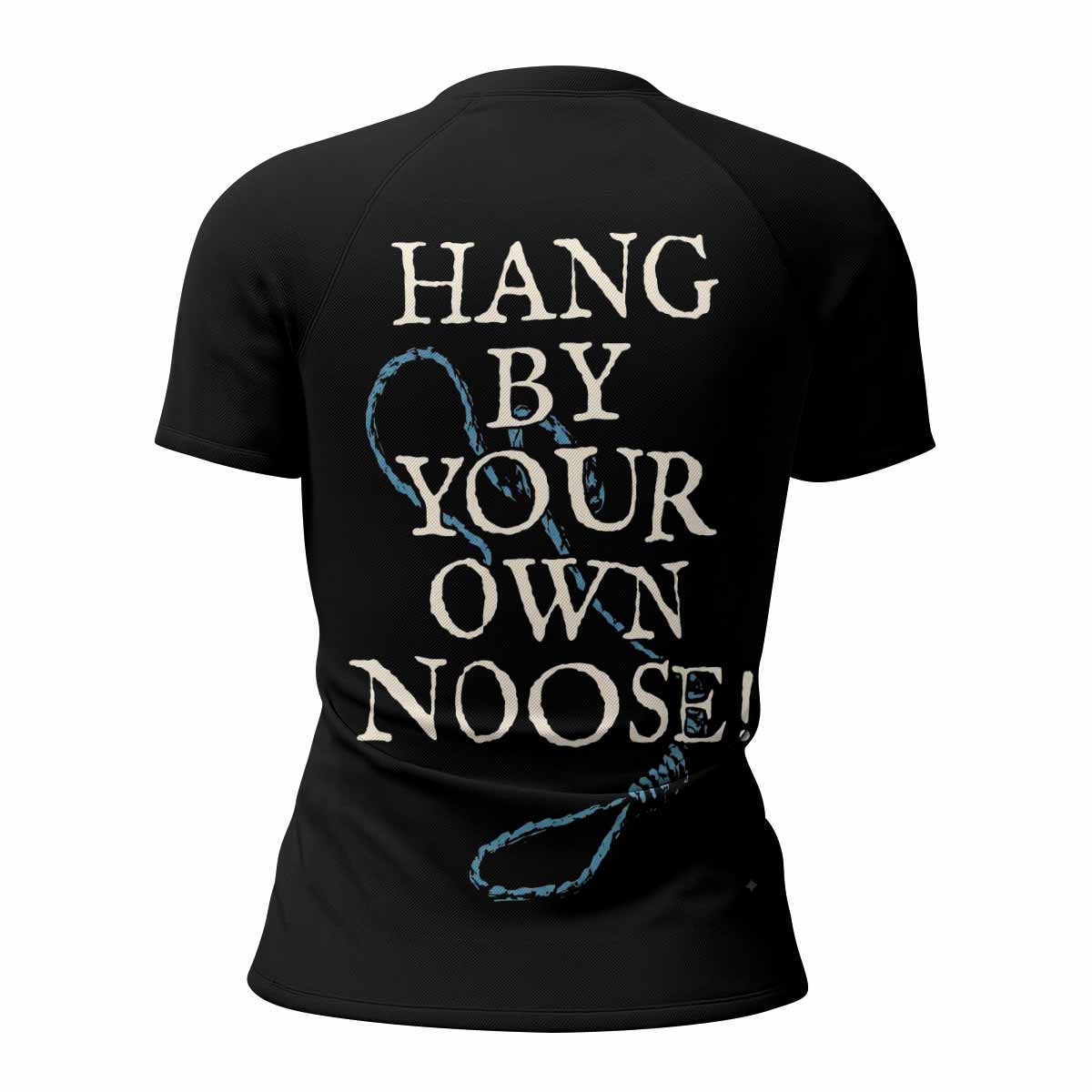 Leviathan A Silhouette in Splinters Women's Rash Guard Short Sleeve - back view mockup