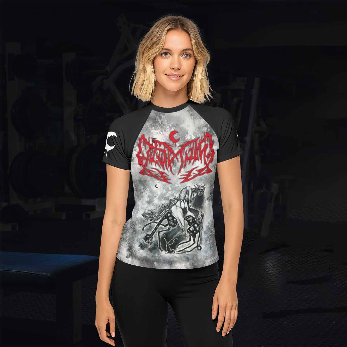 Leviathan Tentacles of Whorror Women's Rash Guard Short Sleeve - lifestyle view