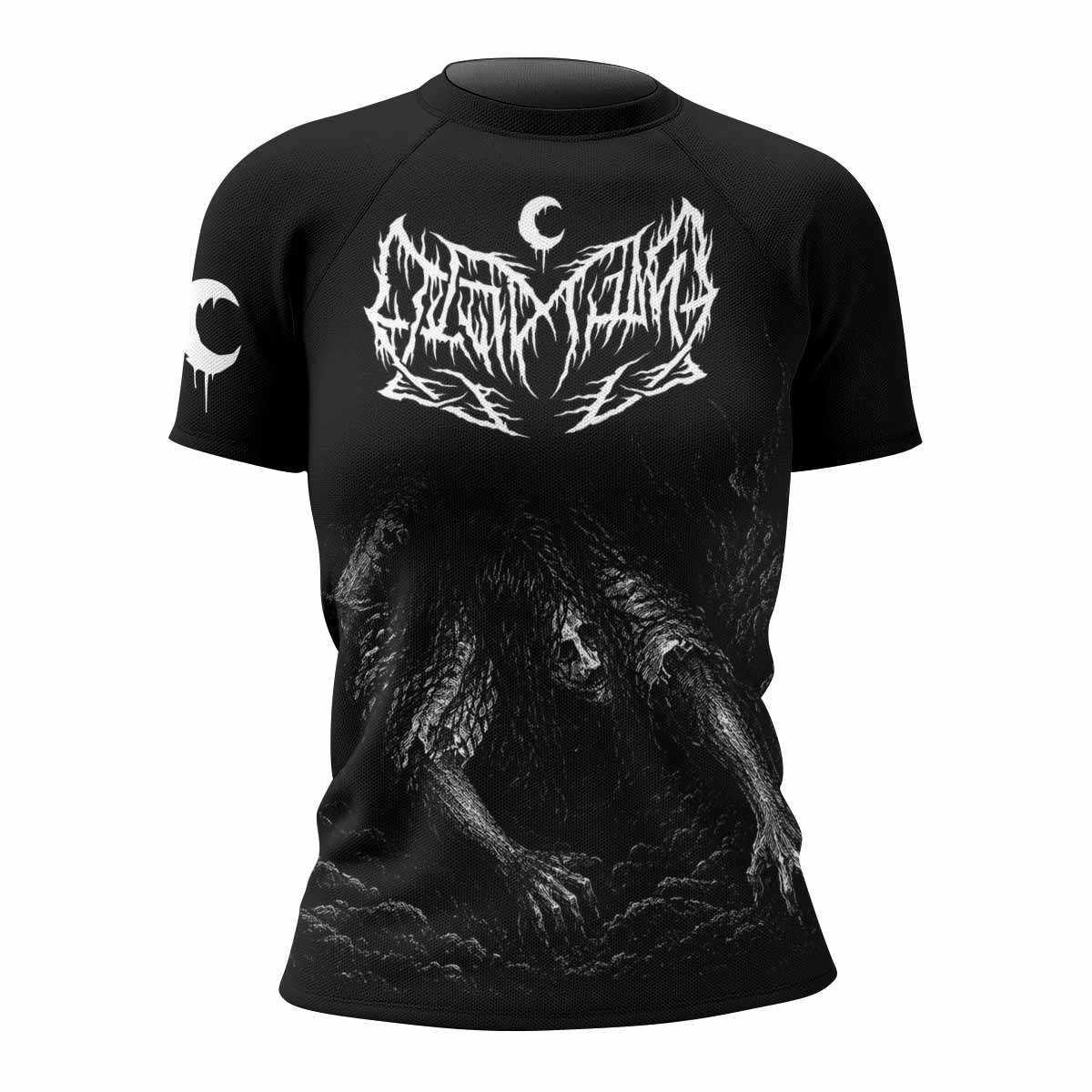 Leviathan Fucking Your Ghost In Chains of Ice Women's Rash Guard Short Sleeve - front view mockup