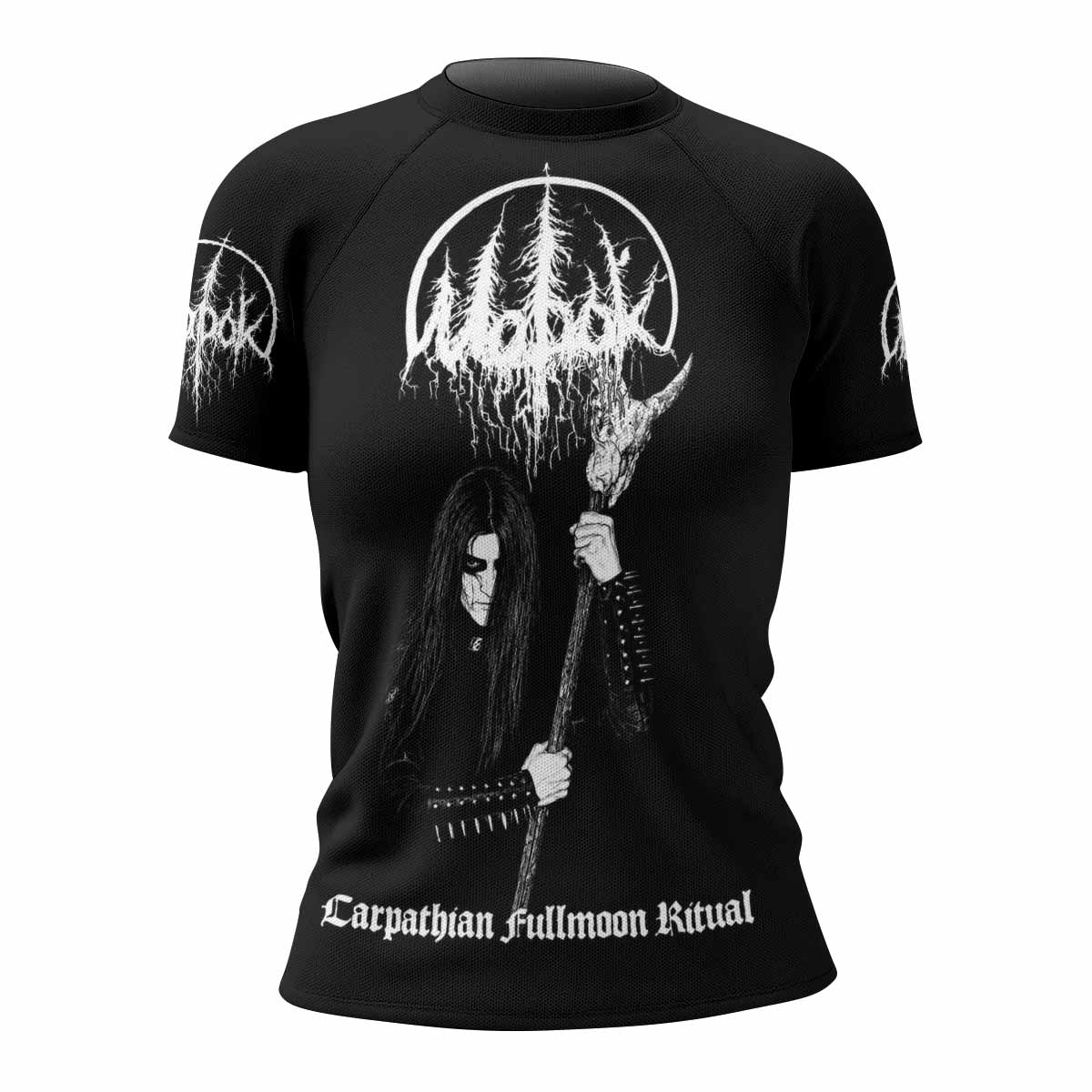 Morok Carpathian Fullmoon Ritual Women's Rash Guard Short Sleeve - front view mockup