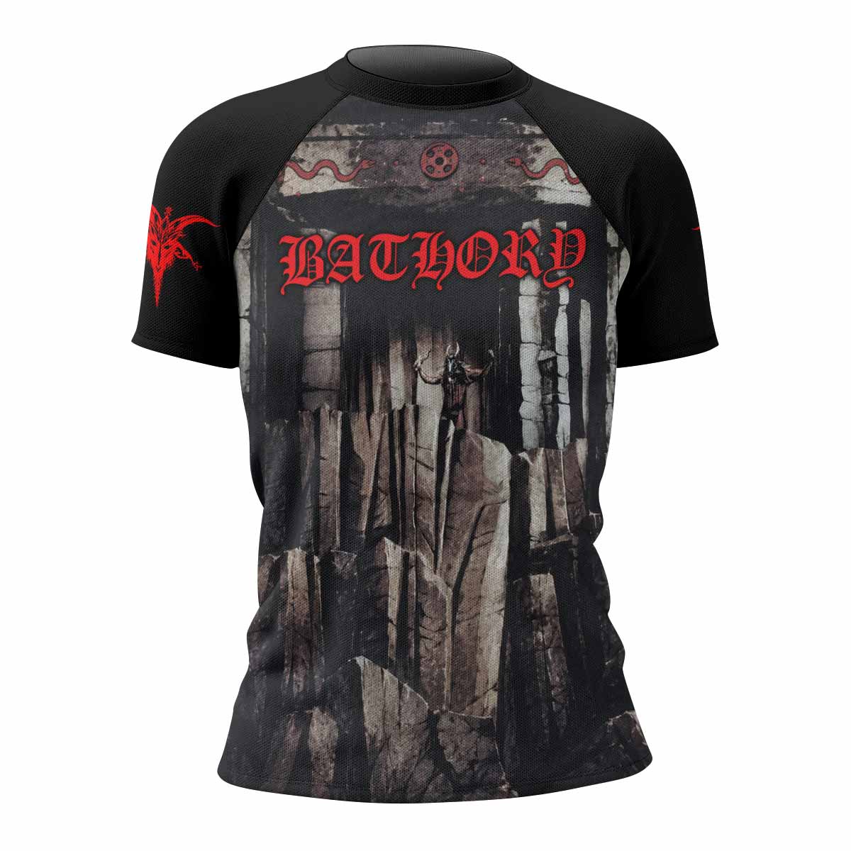 Bathory Under the Sign of the Black Mark Women's Rash Guard Short Sleeve - front view mockup