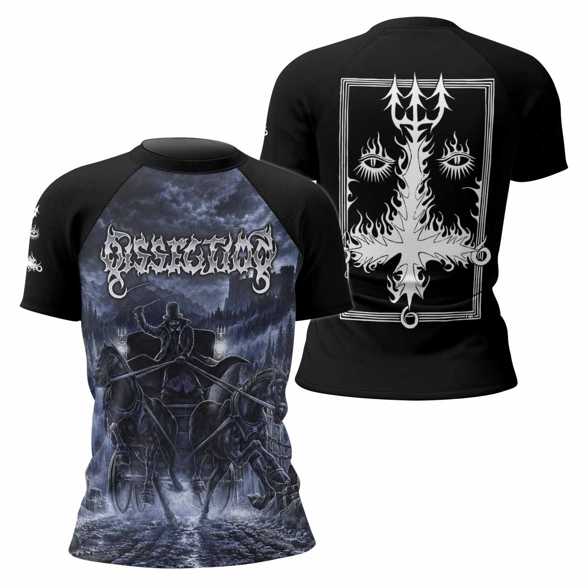 Dissection The Somberlain Women's Rash Guard Short Sleeve - front and back view