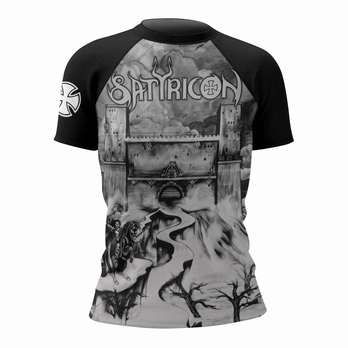 Satyricon Dark Medieval Times Women's Rash Guard Short Sleeve - front view mockup