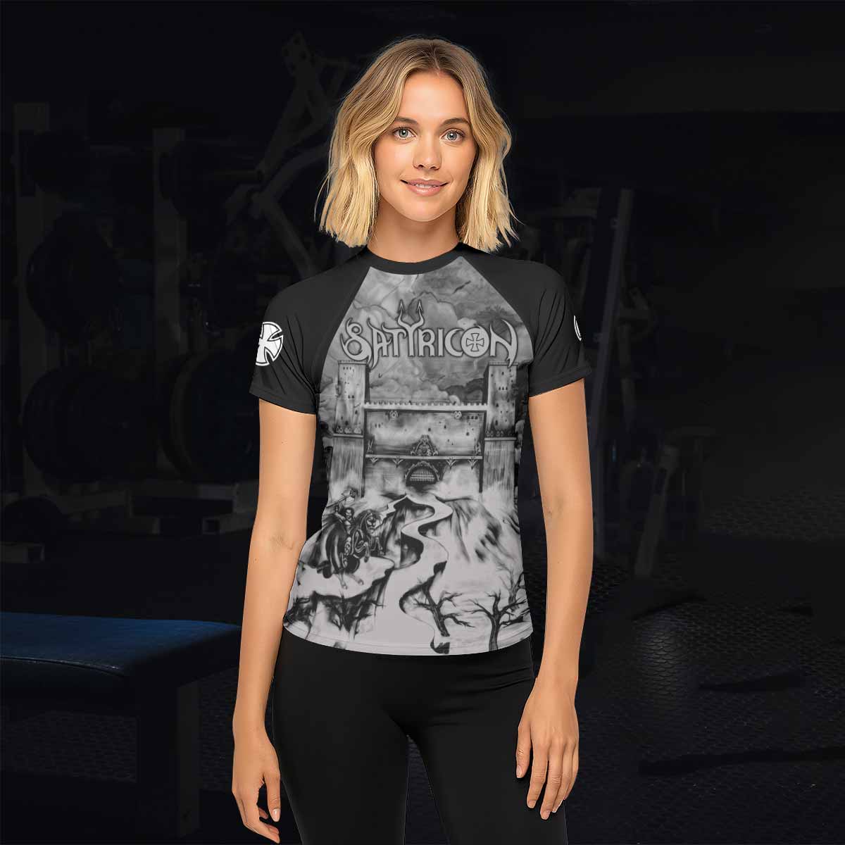 Satyricon Dark Medieval Times Women's Rash Guard Short Sleeve - lifestyle view