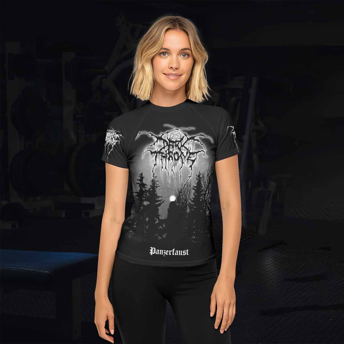Darkthrone Panzerfaust Women's Rash Guard Short Sleeve - lifestyle view