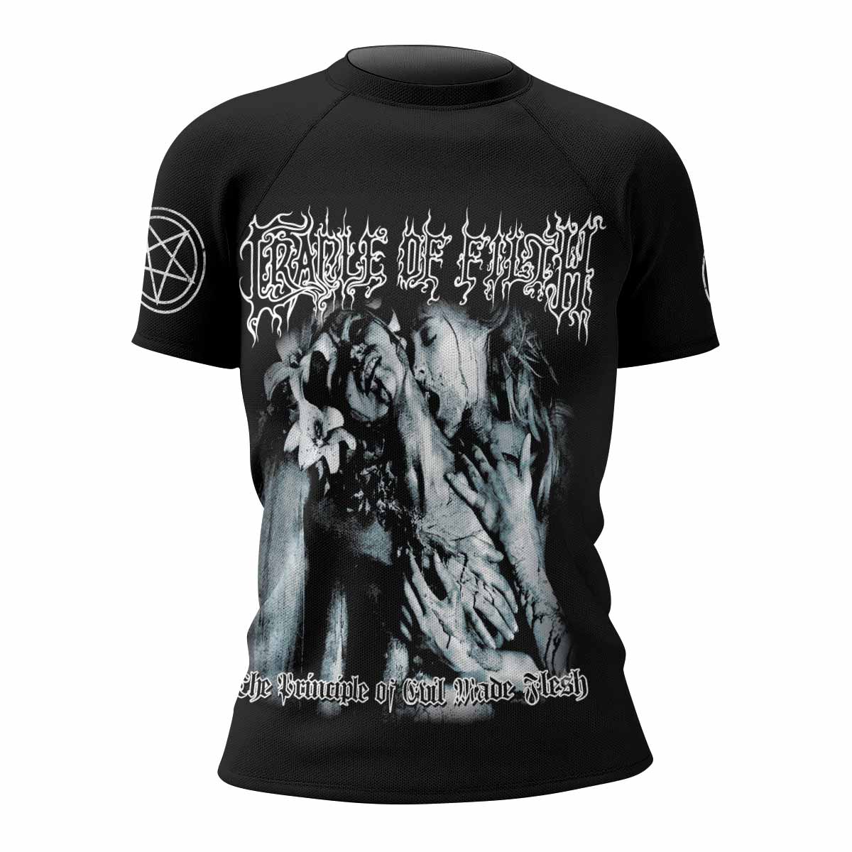Cradle of Filth The Principle of Evil Made Flesh Women's Rash Guard Short Sleeve - front view mockup