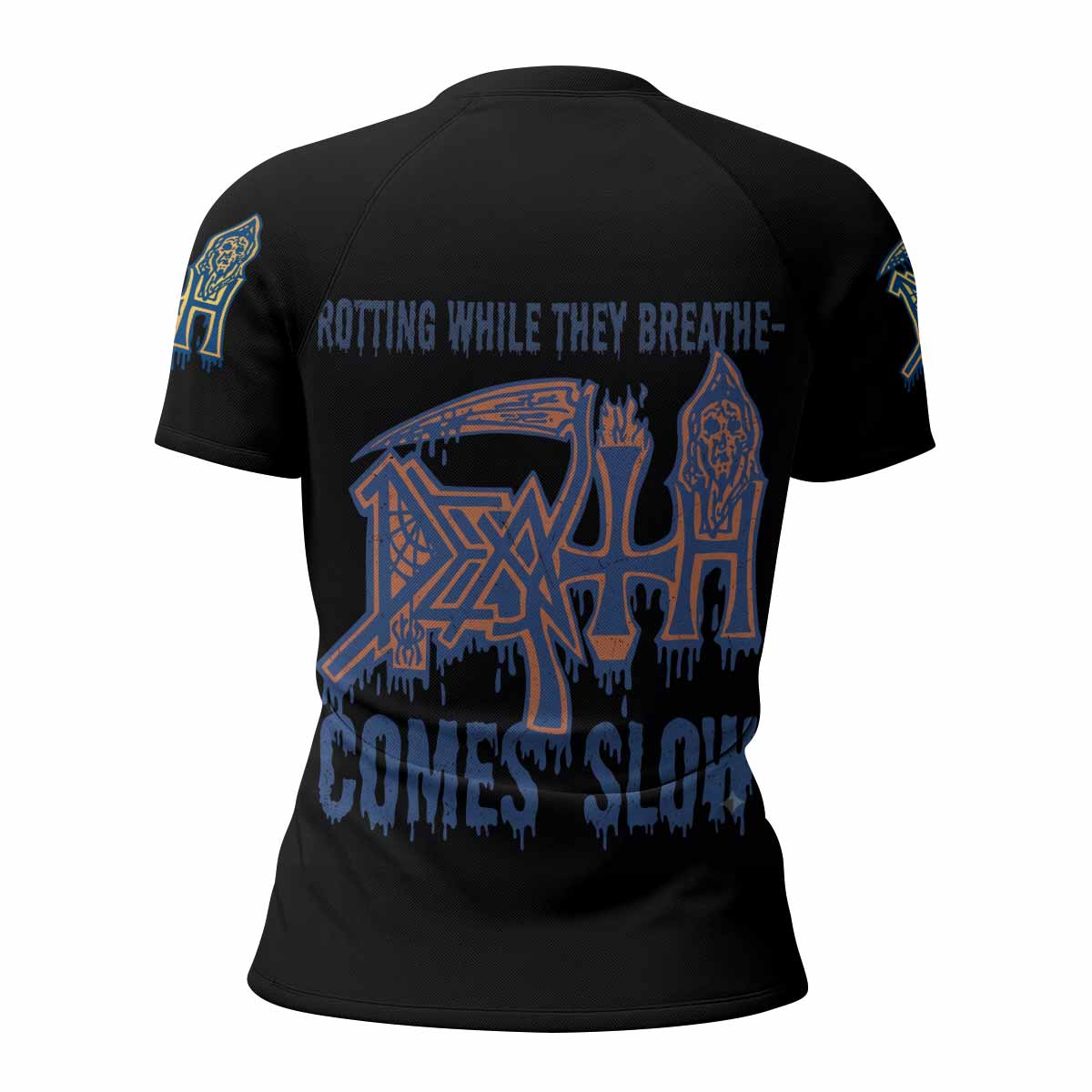 Death Leprosy Women's Rash Guard Short Sleeve - back view mockup