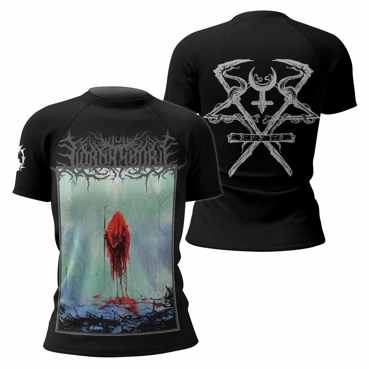 Lorna Shore And I Return To Nothingness Women's Rash Guard Short Sleeve - front and back view