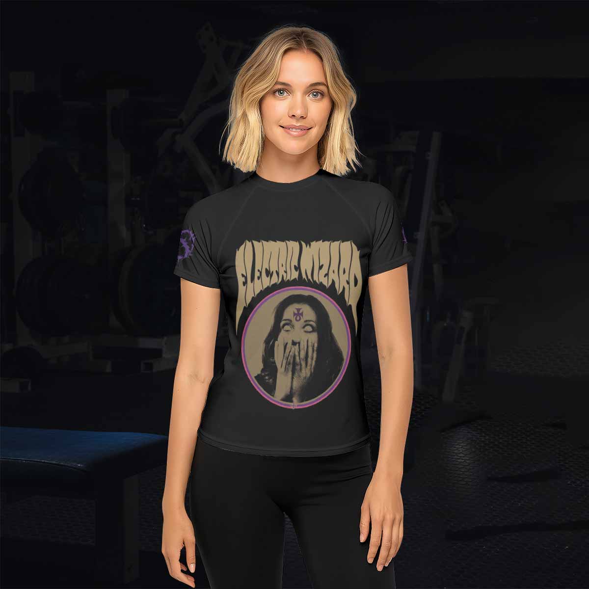Electric Wizard Let Us Prey Women's Rash Guard Short Sleeve - lifestyle view