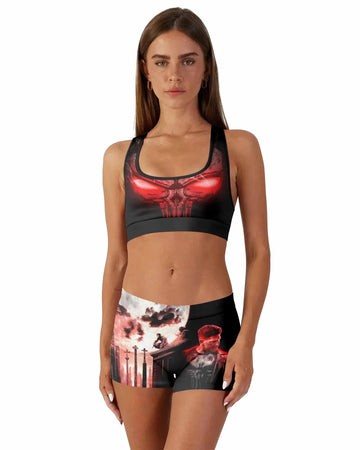 The Punisher Skull Frank Castle Women's Workout Set