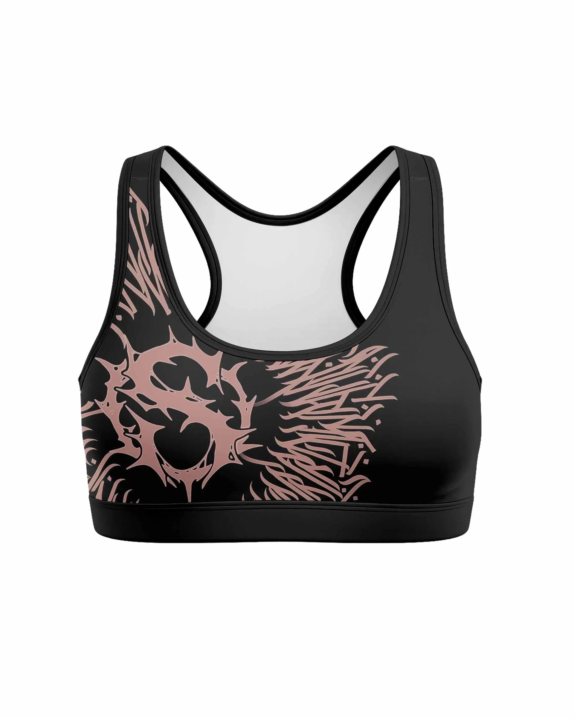 Dark Anointed Women's Padded Sports Bra - front view mockup