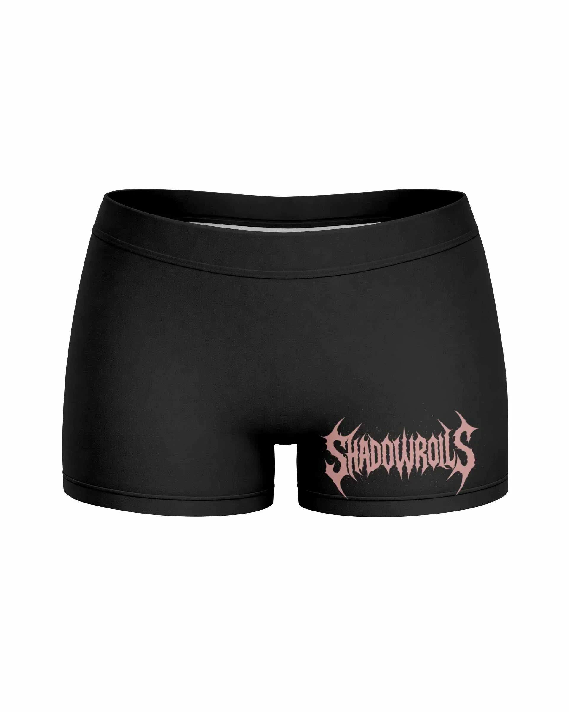 Dark Anointed Women's Yoga Shorts - front view mockup