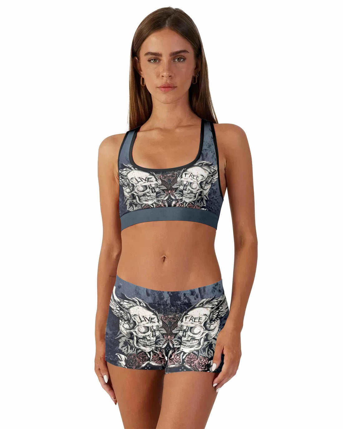 Live Free Warrior Women's Workout Set - front lifestyle view