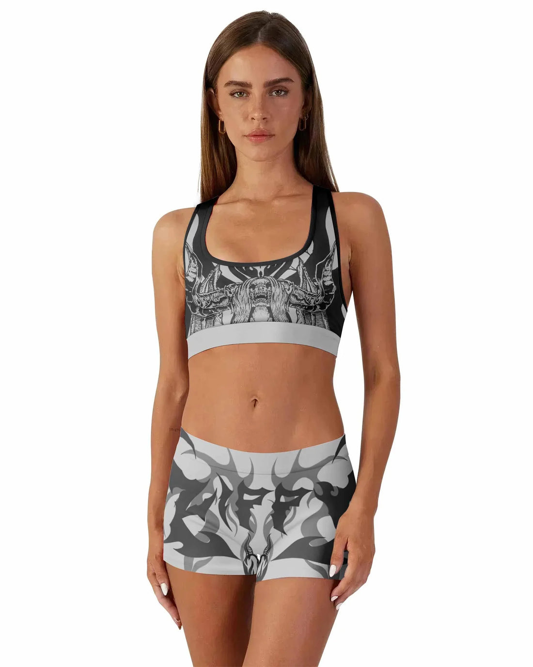 The Forsaken Beast Women's Workout Set - front lifestyle view